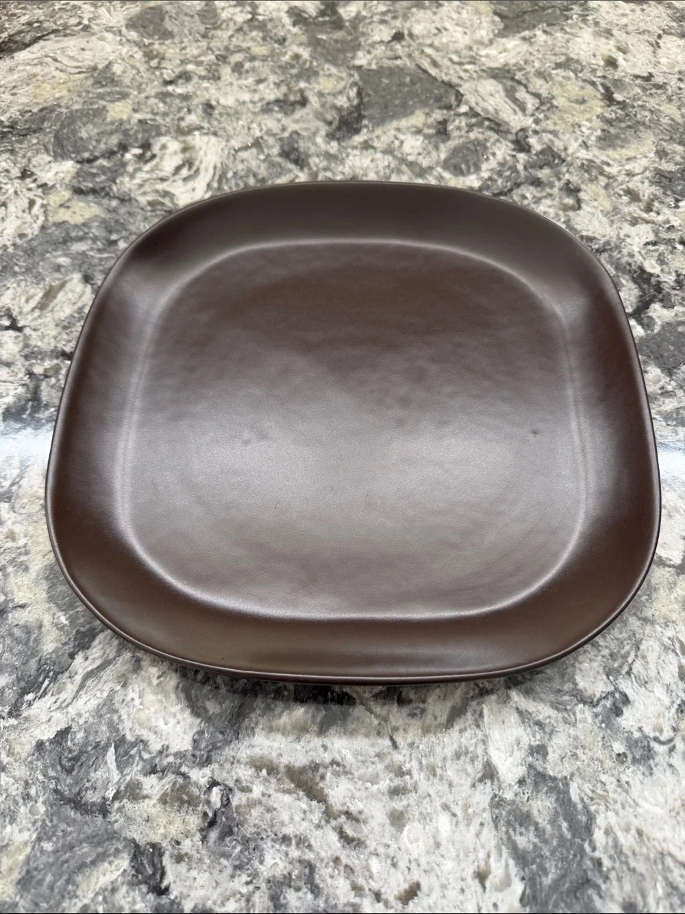 PARTYLITE Brown Square Ceramic Plate APPROXIMATELY 10 1/2 X 10 1/2“